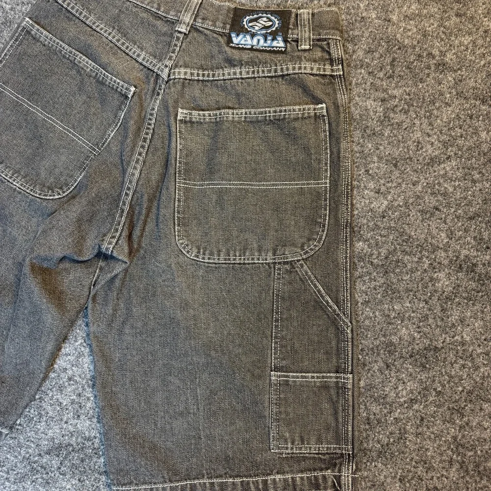 VJC Skater Y2K  Mens Black Denim Carpenter Shorts Baggy Skater Jorts Sz 32